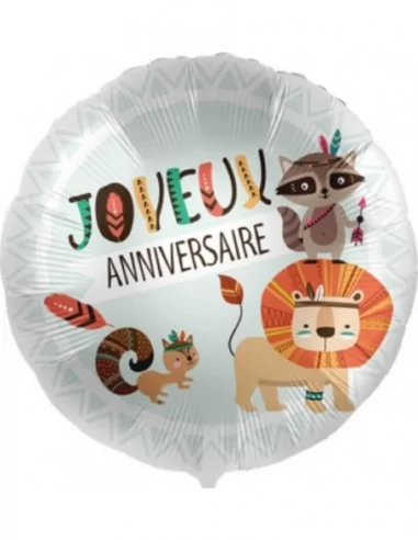 Folienballon 38cm Animaux -Joyeux Anniversaire- Folienballons Motive