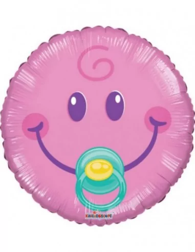 Folienballon 38cm Baby-Schnuller rosa Babydusche