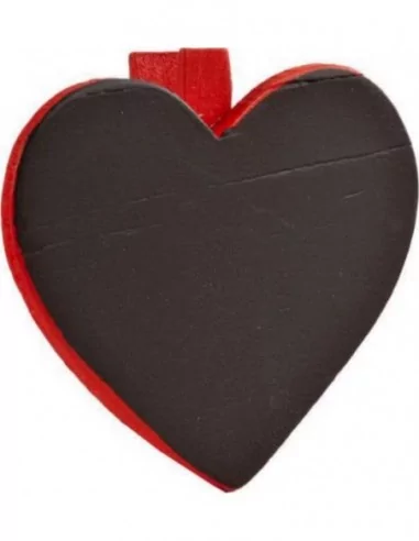 6 Ardoise Coeur sur pince 5 x 4cm rouge Accessoires de table