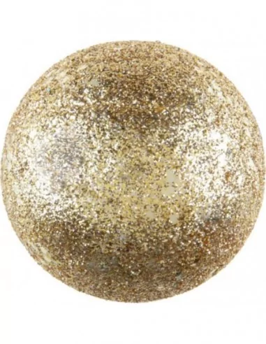 50 Mini Kugeln mit Glitter Polystyrol 1cm Gold Streudeko