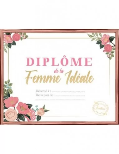 Cadre Diplôme 20x25cm Femme Ideale Saint Valentin