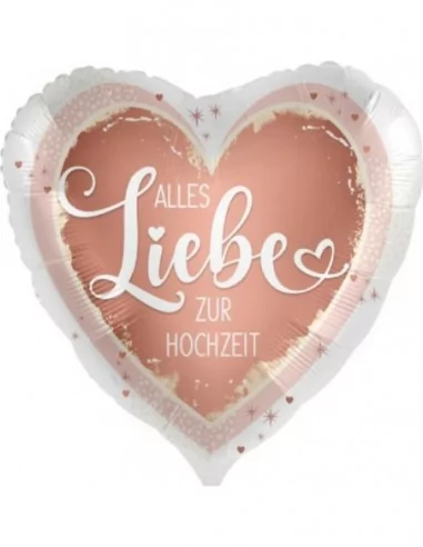 Folienballon 38cm -Alles Liebe zur Hochzeit- Folienballons Motive