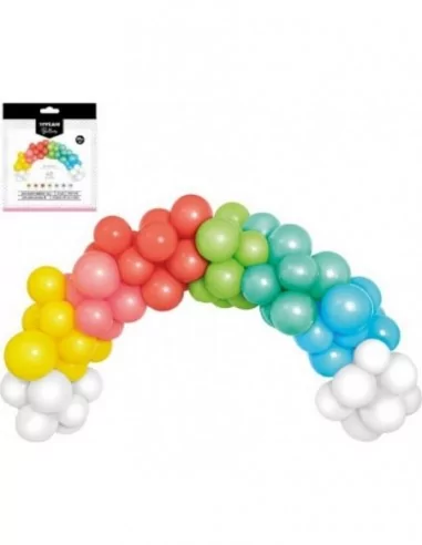 Girlandenset 40 Luftballons Regenbogen Ballon-Sets