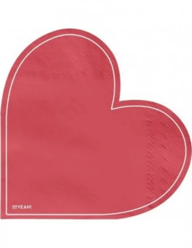 20 Serviettes 33cm Coeur Saint Valentin