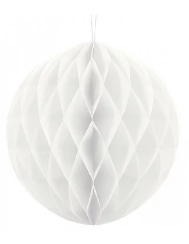 Boule papier alvéolé 30cm blanc Déco Salle