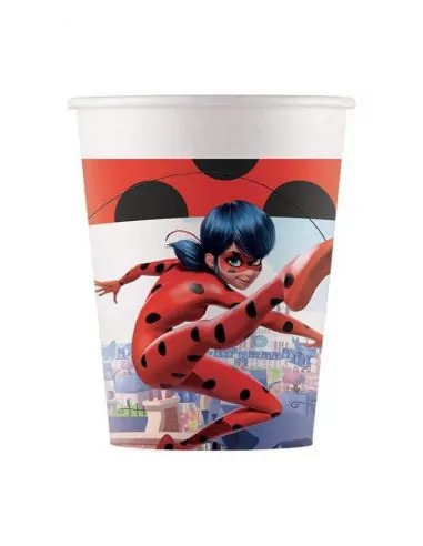 8 Plastikbecher 20cl Miraculous Ladybug Geschirr und Servietten