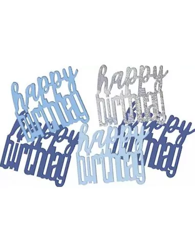 Décofetti Blue Glitz -Happy Birthday- Art de la table