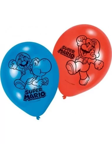 6 ballons latex Super Mario