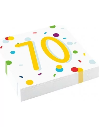 20 Servietten Confetti Birthday 70 33x33cm