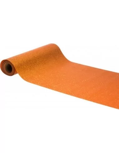 5m Tischläufer Pailletten Premium orange 30cm