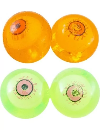 Paire des yeux gluants 5cm orange et vert ass