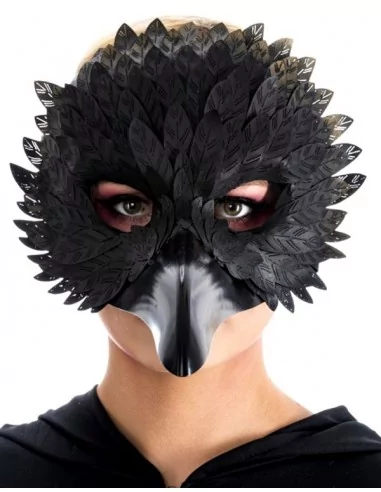 Masque Médecin de Peste noir avec plumes similicuir