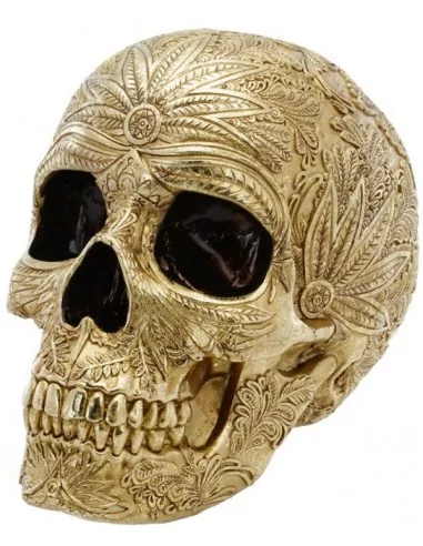 Totenkopf aus Barockharz goldfarben 25cm