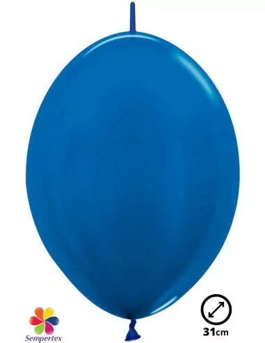 25 Ballons Sempertex Linkoloon Ø 30cm Metallic bleu