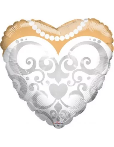 Ballon alu Coeur Robe Mariée 38cm