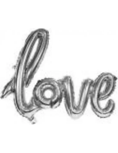 Ballon alu Script -LOVE- argent 60cm