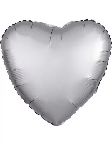 Ballon alu Coeur argent Satin 38cm