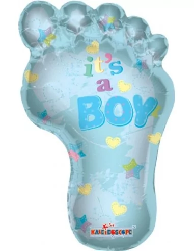 Folienballon It's a Boy Riesenfuss Blau 91cm