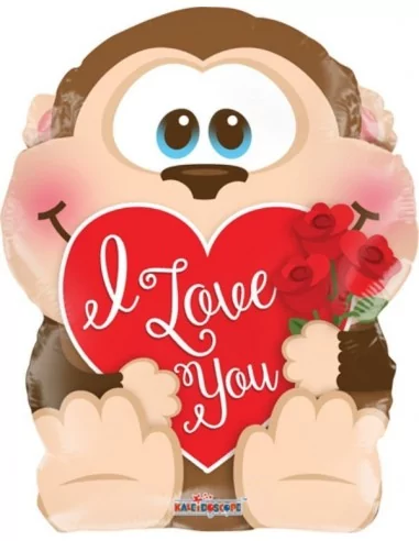 Ballon alu Monkey I love You 38cm