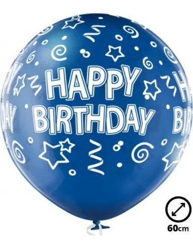 1 Ballon Ø 60cm blau -Happy Birthday-