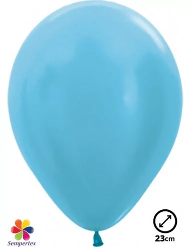 100 Ballons Sempertex Ø 23cm Metallic bleu Caraibe