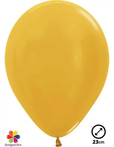 100 Ballons Sempertex Ø 23cm Metallic Or