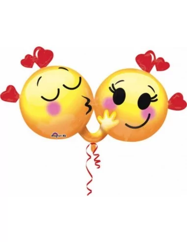 Ballon alu multi Emoji amoureux 70cm