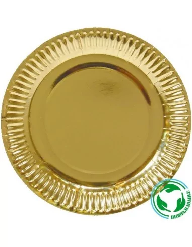 10 Pappteller goldfarben 23cm