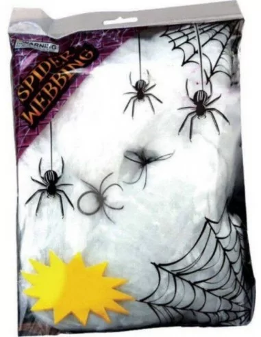 Spinnennetz weiss & 2 Spinnen 228g