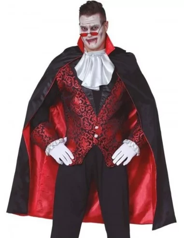 Cape Vampire Dracula noir et rouge 110cm