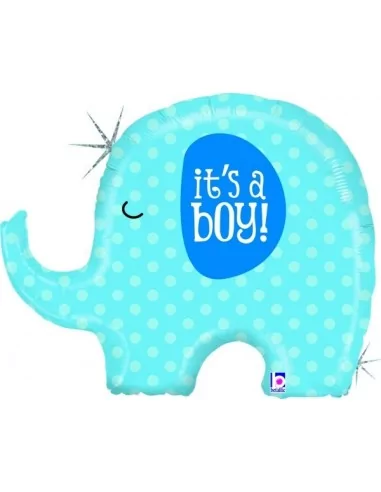 Ballon alu Figurine holo Éléphant -It's a Boy- 68x50cm