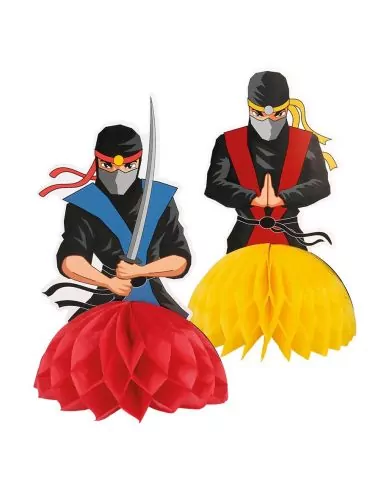 2 Deko-Tische Ninja 12cm Tischdeko & Kerzen