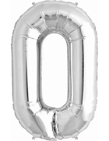 Ballon alu Chiffre 0 argent 87cm