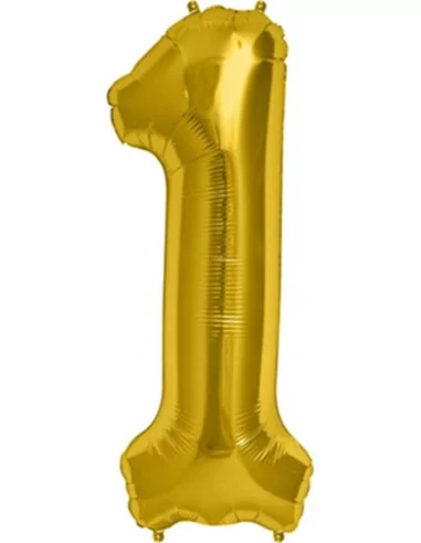 Folienballon Chiffre 1 gold 87cm