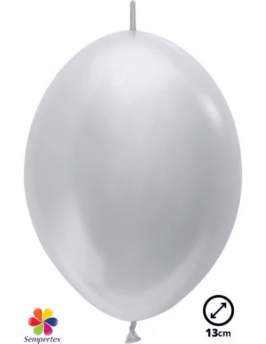 100 Ballons Sempertex Linkoloon Ø 13cm Satin Argent