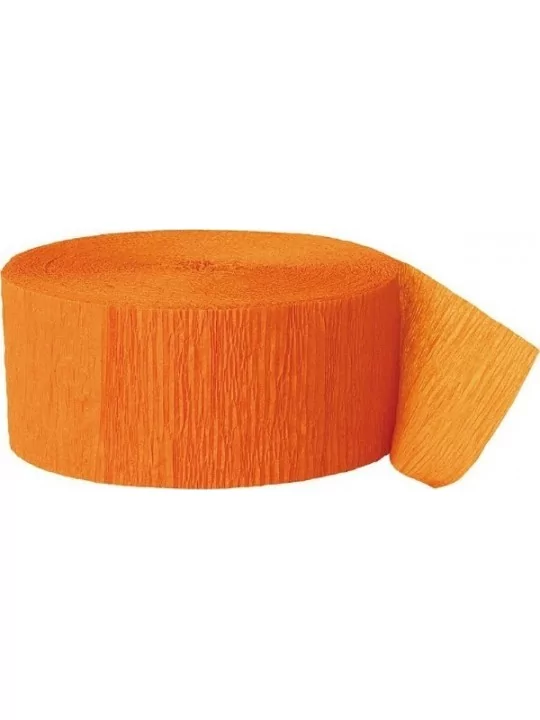 24m Ruban papier crêpe orange Déco Salle