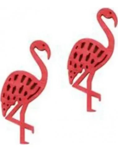 10 Flamants Rose en bois 4cm