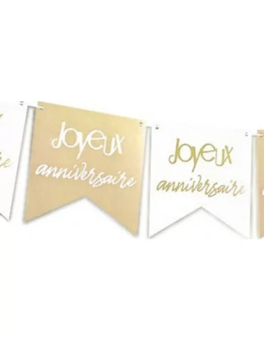 Girlande -Joyeux Anniversaire- Gold metallic 300cm