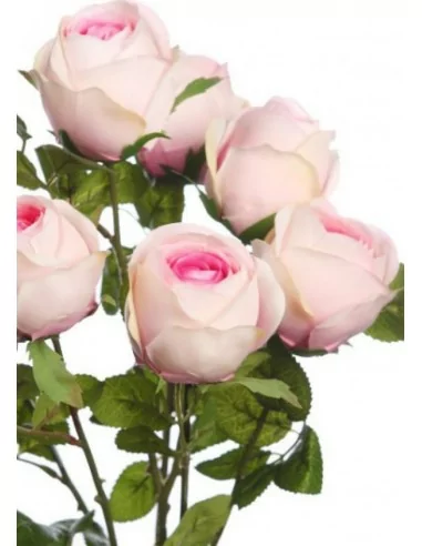 Bouquet de 6 Grandes Roses roses 45cm