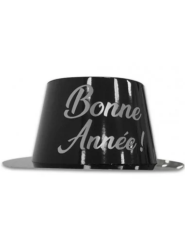 Chapeau en carton -Bonne Année- noir/argent