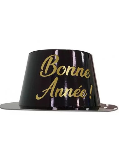 Chapeau en carton -Bonne Année- noir/or