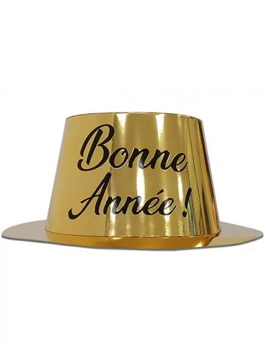 Chapeau en carton -Bonne Année- Or/noir