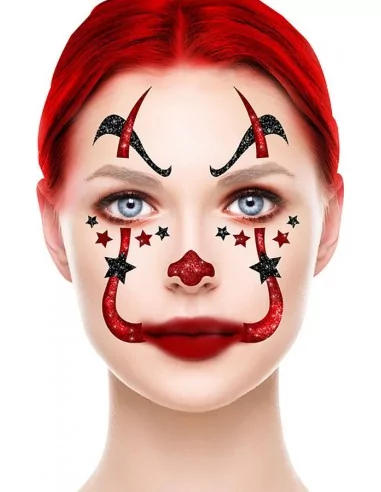 Sticker Gesicht Clown glitter