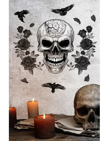 Decor. Adhesive mur 25x70cm Tête de Mort