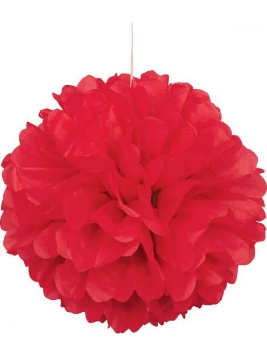 Fluffy Ball Papier 40cm rot Saal Deko