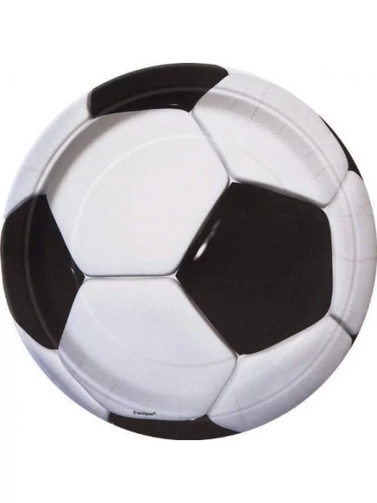 8 Pappteller 23cm Fussball Gedeckter Tisch