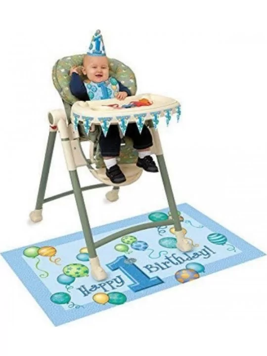 Set für Hochstuhl 1 Jahr Birthday Boy Gedeckter Tisch