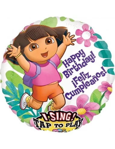 Ballon alu musicale 65cm DORA Happy Birthday