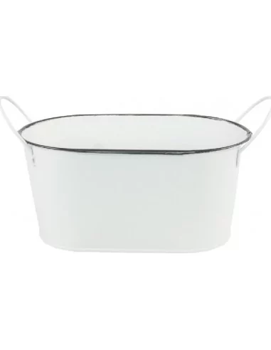 Bassine Metal Blanc 19.5x11x9.5cm Ht