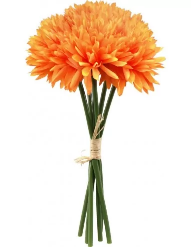 Bouquet 6 Dahlias 26cm Tangerine